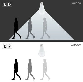 Lampadina LED con sensore di movimento e crepuscolare A60 E27/6W/230V 3000K