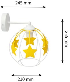 Applique per bambini STARS 1xE27/15W/230V giallo/bianco