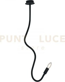 Plafoniera lover nera 1 luce attacco e14 10x10x100cm in metallo e s...