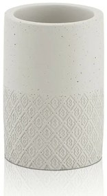 Portaspazzolini bagno grigio in cemento e bambù serie Gedy Afrodite