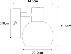 Faretto Art Déco oro con vetro rosa - VIDRO