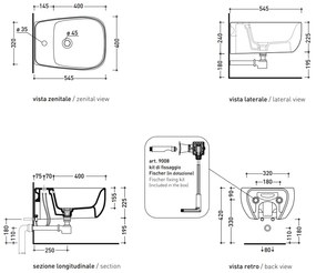 Flaminia Fluo FU218 bidet sospeso monoforo in ceramica bianco