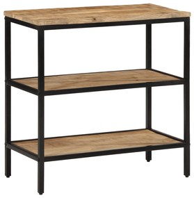 Tavolo Consolle 70x35x70 Cm İn Legno Massello Di Mango Grezzo /