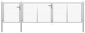 Cancello Per Giardino İn Acciaio 400x100cm Argento /