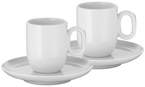 WMF - SET 2x Tazza da espresso con piattino BARISTA bianco