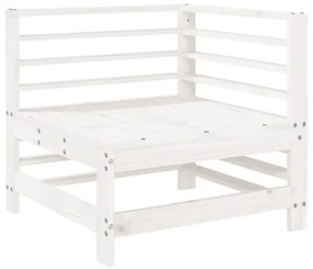 Set Salotto da Giardino 6 pz Bianco in Legno Massello di Pino