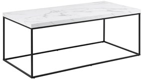 Tavolino bianco con piano in marmo 55x110 cm Barossa - Actona