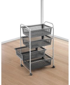 Scaffale mobile in grigio scuro-argento 46x78 cm - Metaltex