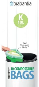 Set di sacchetti per la spazzatura compostabili 10 pz 10 l PerfectFit K - Brabantia