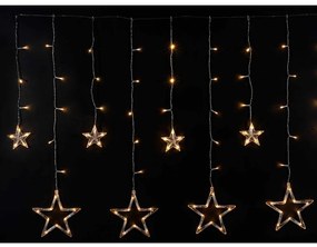 Luci Natalizie a Pioggia con Stelle Pendenti e Luci LED Bianco Caldo