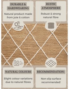 Passatoia di colore naturale in iuta tessuta a mano 80x200 cm Kunu – Hanse Home
