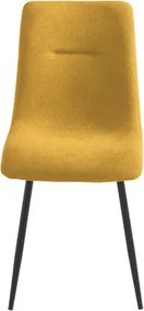 Sedia da pranzo in tessuto Giallo gambe metallo Nero - MANDY 2 sedie