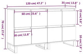 Credenze 2 pz Rovere Fumo in Legno Multistrato