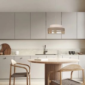 Lampadario a sospensione con filo TAMI 1xE27/60W/230V beige/marrone/oro