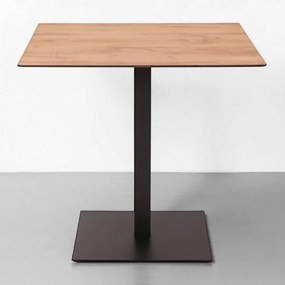 Tavolo quadrato da bar pub ristorante per esterno 80x80 cm piano in HPL Rovere Nodato H 106