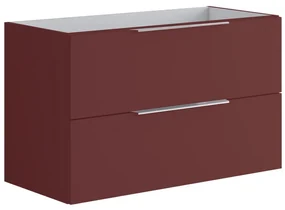 Armadietto bagno a terra Brera 2 cassetti P 45.5 x L 99.5 x H 60 cm laccato opaco rosso jaipur