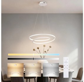 Brilagi-LED Lampadario dimmerabile su cavo TWISTER LED/48W/230V Ø 50 cm bianco + telecomando