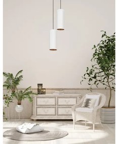 Lampadario a cavo AVALO 2xE27/60W/230V Ø20 cm bianco/rame