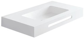 Lavabo sospeso rettangolare Zen H 10 x P 46 cm in acrilico bianco