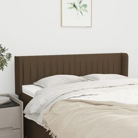 Testiera Ad Orecchio Marrone Scuro 147x16x78/88 Cm İn Tessuto /