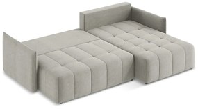 Divano angolare grigio chiaro allungabile/con contenitore (con penisola a destra/con chaise lounge) Moku – Makamii