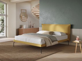 Eric letto imbottito design minimal in morbido tessuto impermeabile T14