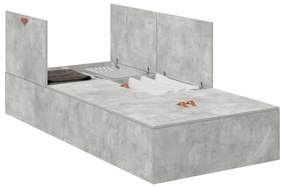 Struttura letto  grigio cemento cemento singolo durevole