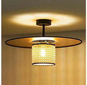 Duolla - Lampadario a plafone TOKYO RATTAN 1xE27/15W/230V diametro 50 cm oro/rattan
