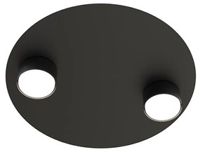 Plafoniera Moderna Dioniso Acciaio Nero 2 Luci Gx53 Ip20