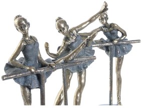 Statua Decorativa Home ESPRIT Grigio Dorato Ballerina Classica 14 x 8 x 20 cm (3 Unità)