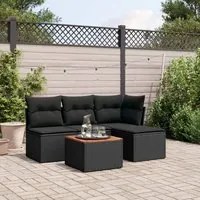 Set Divani da Giardino 5 pz con Cuscini in Polyrattan Nerocod mxl 89130