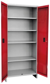 Armadio alto Pratiko U in acciaio, rosso L 60 x H 179.5 x P 40 cm, 2 ante, da interno