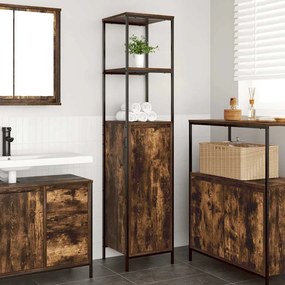 Mobile Da Bagno Con Ripiani Rovere Fumo 36x35x165 Cm /