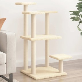 Pali Tiragraffi Per Gatti Con Piattaforme Crema 98,5 Cm /
