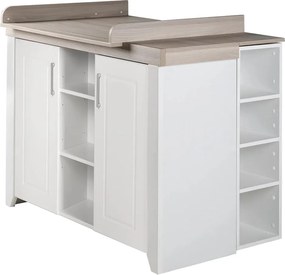 Cassettiera bassa per bambini bianca in olmo con fasciatoio 120x98 cm Felicia - Roba