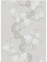 Cole & Son Carta da parati Magnolia Tree Silk - Raw Slub Silk/ Soft Cream and Powder