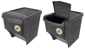 Set di cestini per la spazzatura neri in plastica per raccolta differenziata 3 pz 3x22 l – Orion