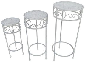 Decorazione Set Tavolini in ferro  grigio L 70 cm