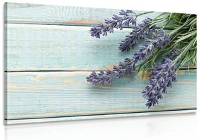 Stampa su tela – Lavanda su sfondo di legno