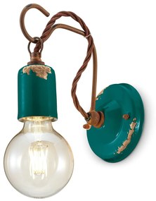 Applique Vintage Ceramica Verde Con Filamento 1 Luce E27