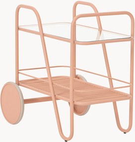 Carrello portavivande in metallo con piano in vetro Giovanni