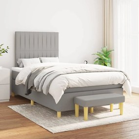 Giroletto A Molle Con Materasso Grigio Chiaro 120x200cm Tessuto /