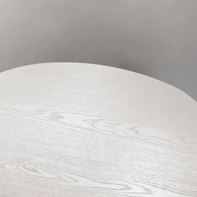 Tavolino sagomato con piano in legno Bianco Frassino e base in metallo OYA