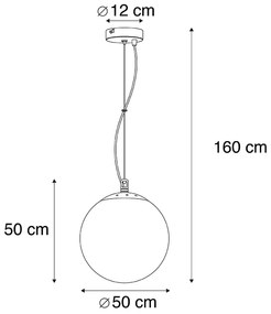 Lampada a sospensione scandinava vetro opalino 50cm - Ball 50