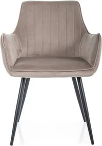Sedia Apple in velluto beige Blu40