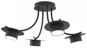 Lampada a soffitto in acciaio ENSO 4 nero da interno 4xGX53 Colore del corpo Nero