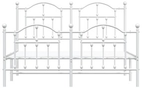 Giroletto con Testiera e Pediera Metallo Bianco 135x190 cm