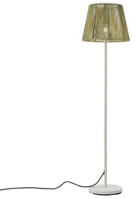Lampada da terra per esterni bianca con paralume in corda verde IP44 / IP54 - Virginia