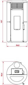 Royal Dora Air 80 Stufa A Pellet Ad Aria Con Top In Maiolia E Ghisa 8kw Serbatoio 25kg 55x59x107 Cm In Acciaio Nero