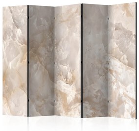 Paravento separè Marmo sobrio II (5-parti) - sfondo chiaro con testura di marmo